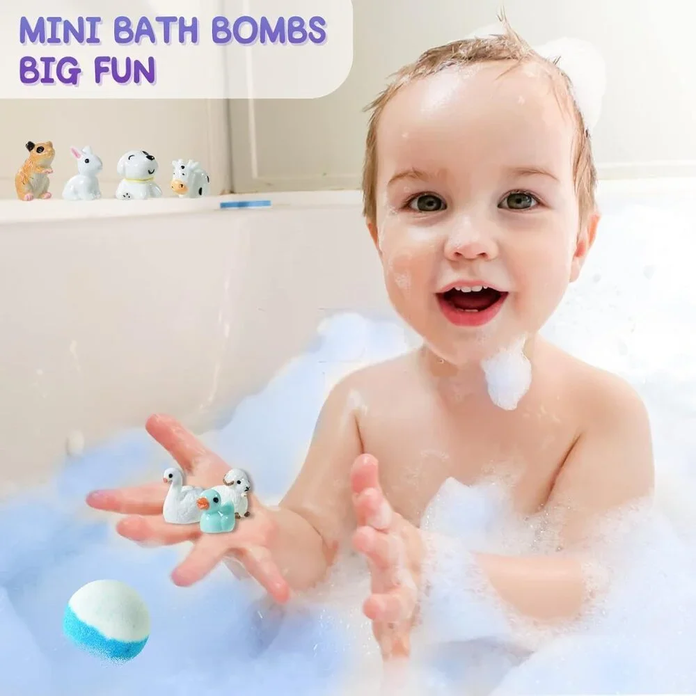 Bath Bomb Gift Set with Toys Inside, 20 Pack Organic Bath Bombs for Kids, Kids S